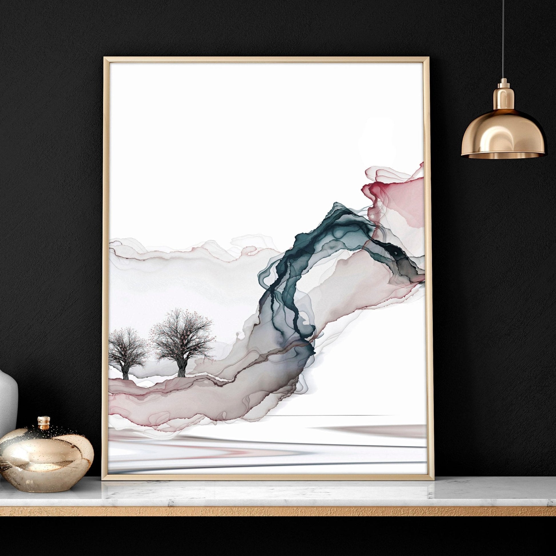 Landscape art sunset | set of 3 framed wall art