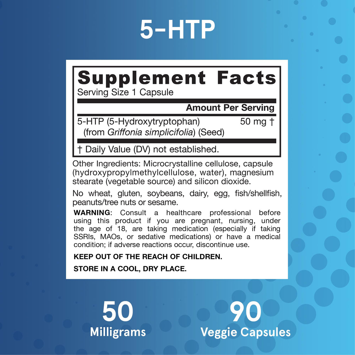 Jarrow Formulas 5-HTP 100 mg – 90 Veggie Capsules | 90 Day Supply