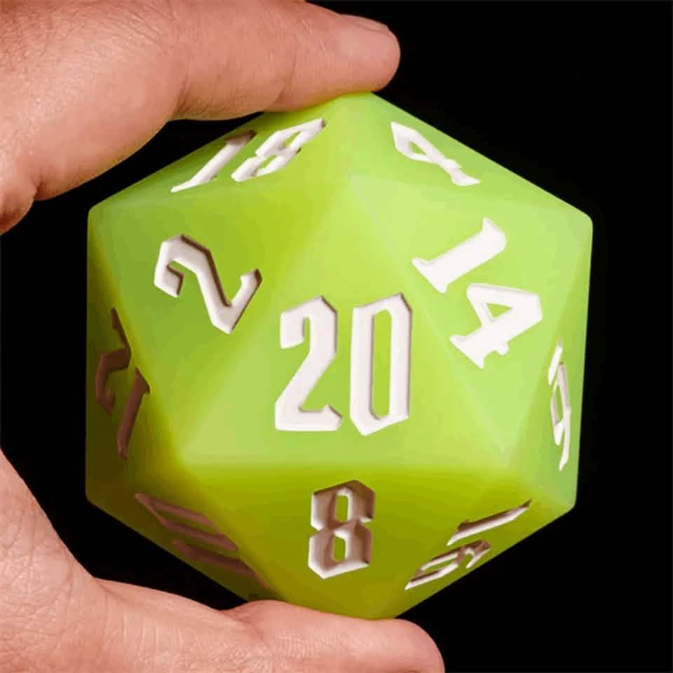 Jester's Bounce | Silicone D20 | Single Dice | Green