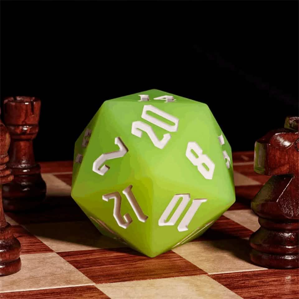 Jester's Bounce | Silicone D20 | Single Dice | Green