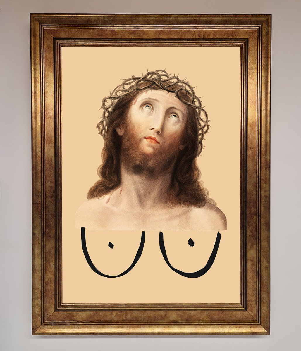 Jesus Breasts Framed Poster