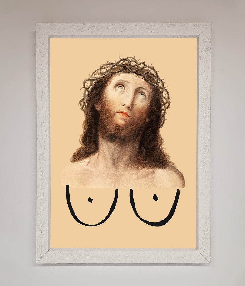 Jesus Breasts Framed Poster
