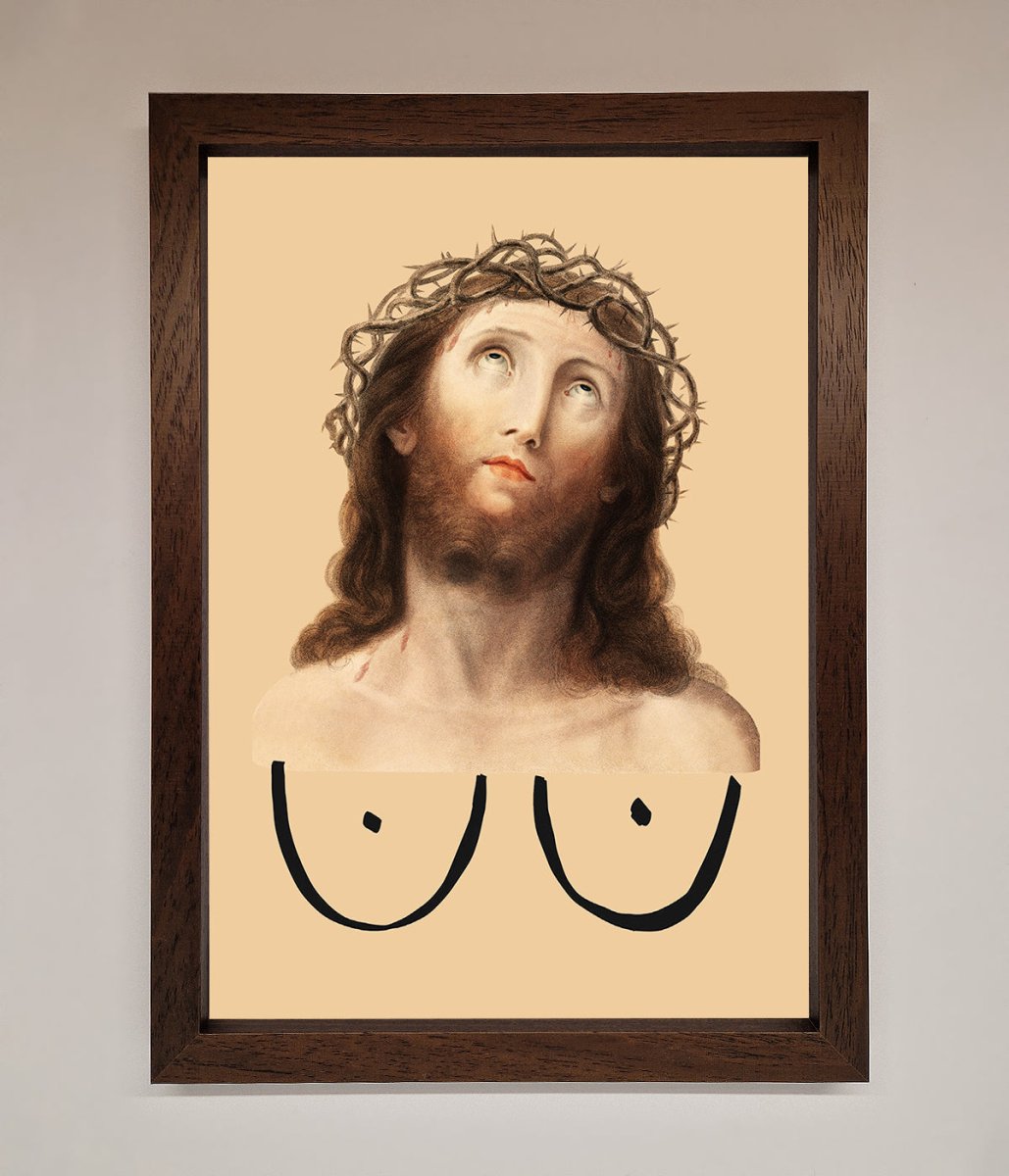 Jesus Breasts Framed Poster