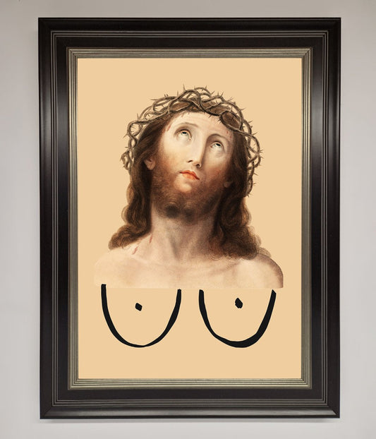 Jesus Breasts Framed Poster