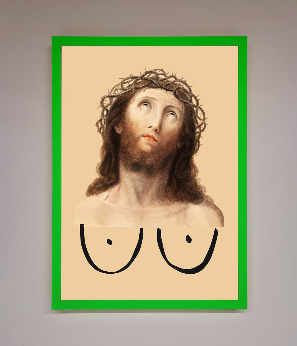 Jesus Breasts Framed Poster