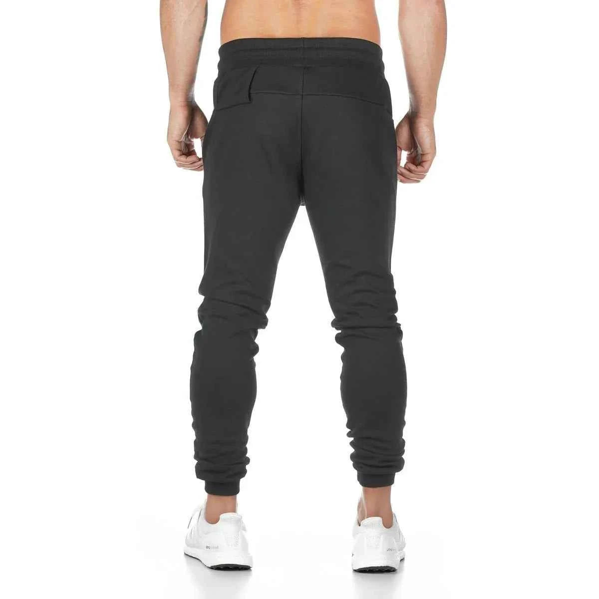 Jogger Pants, Gym Sweat Trousers Side Zipper Pockets Slim Fit  Trousers for Men