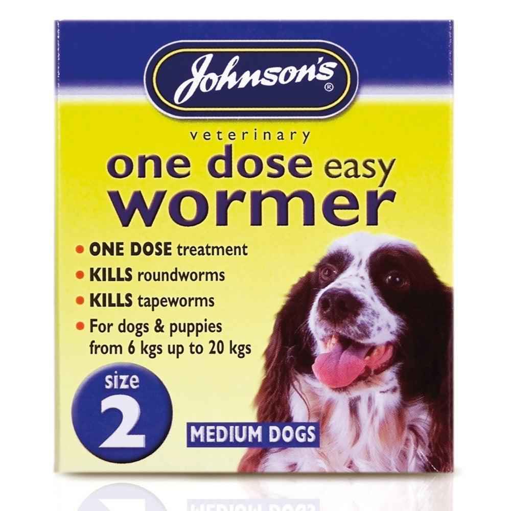Johnsons Dog 1 Dose Wormer Size 2 2Tabx6