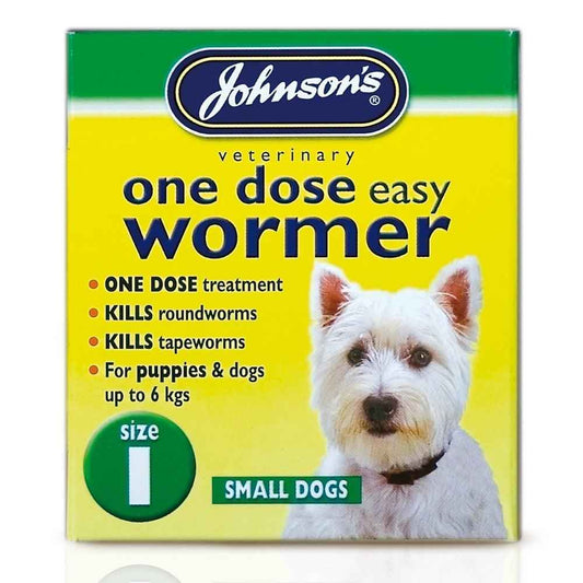 Johnsons Dog 1 Dose Wormer Size1 3Tabx6