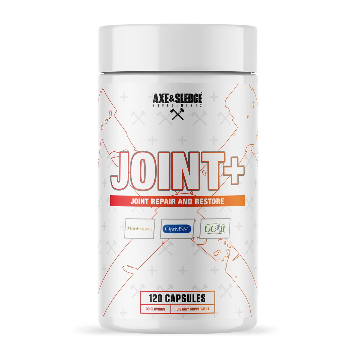 Axe & Sledge Joint+ – Joint Health Supplement with UC-II, Glucosamine, MSM