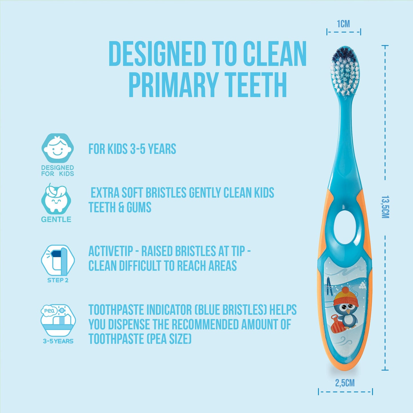 Jordan Step 2 Kids Toothbrush 3-5 Years - Soft Bristles - BPA Free - 4 Pack Pink & Yellow
