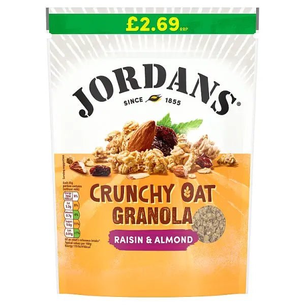 Jordans Crunchy Oat Raisin & Almond Granola Breakfast Cereal 450g (Case of 4)
