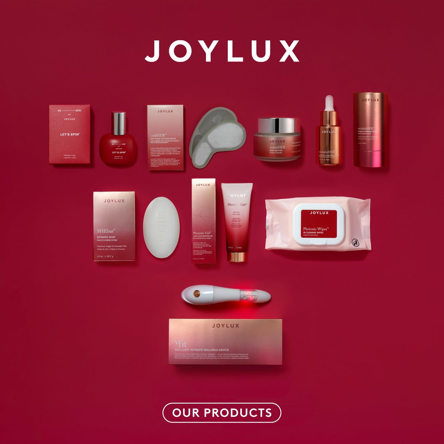Joylux vFit 3-Pack: Red Light Device with Photonic Gel & Wipes for Home Feminine Wellness