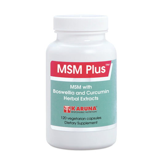 Karuna MSM Plus | 120 Vegetarian Capsules | MSM 1125mg, Boswellia 350mg, Curcumin 200mg