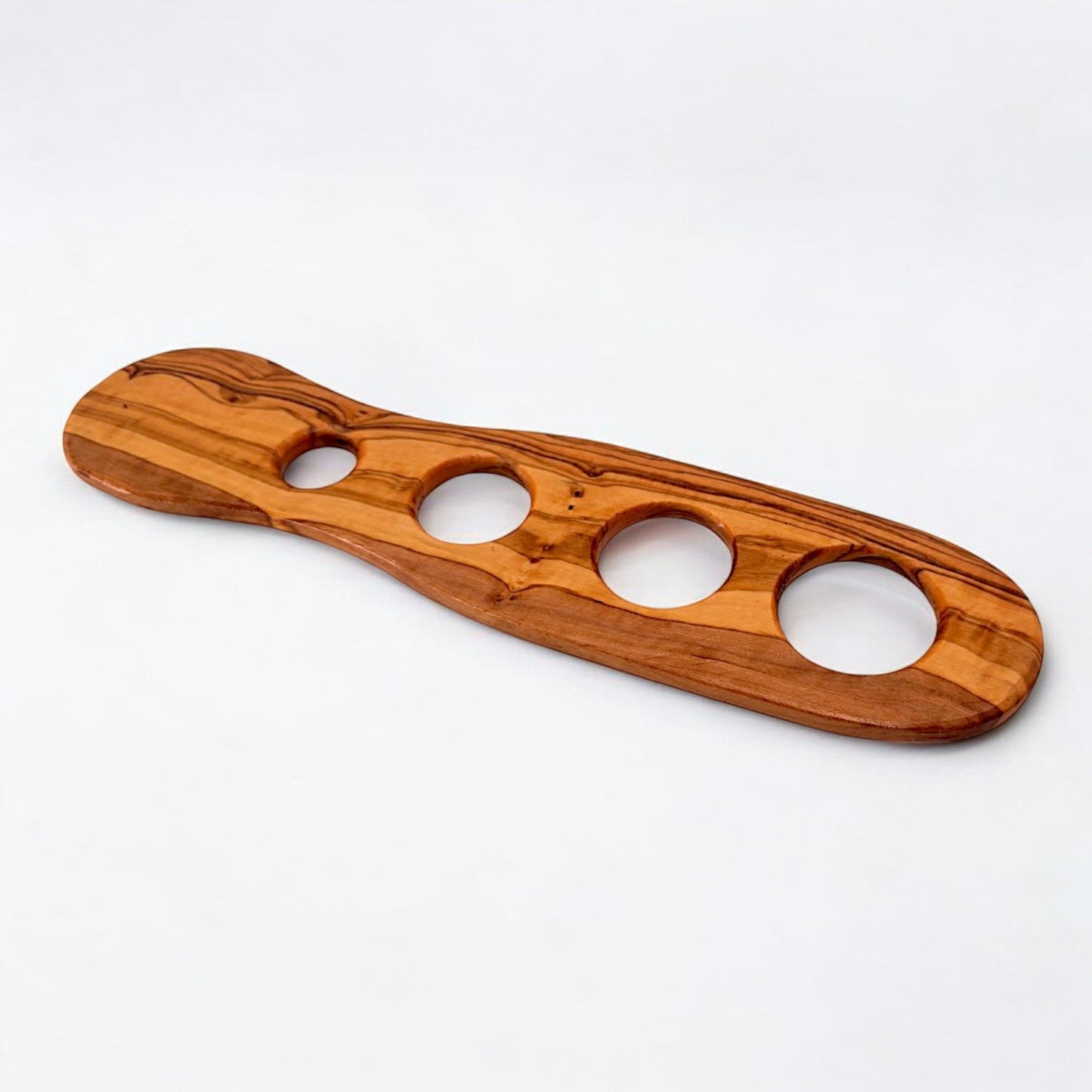 Handcrafted Olive Wood Spaghetti Measure - 4 Hole Pasta Portioning Gadget