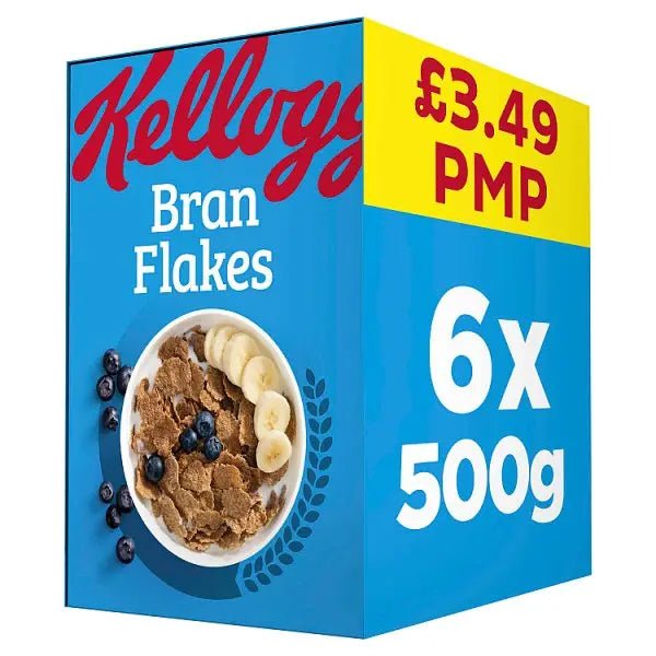 Kellogg's Bran Flakes Breakfast Cereal 6x500g (Case of 6)