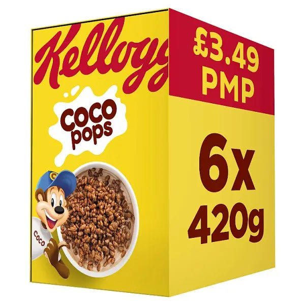 Kellogg's Coco Pops Breakfast Cereal 6 x 420g (Case of 6)