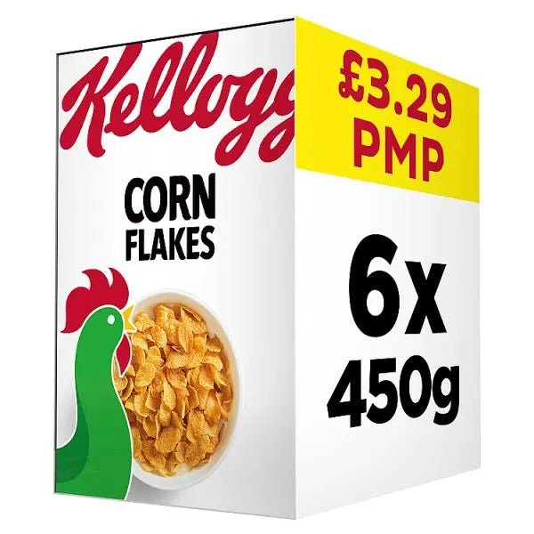 Kellogg's Corn Flakes Breakfast Cereal 6 x 450g (Case of 6)
