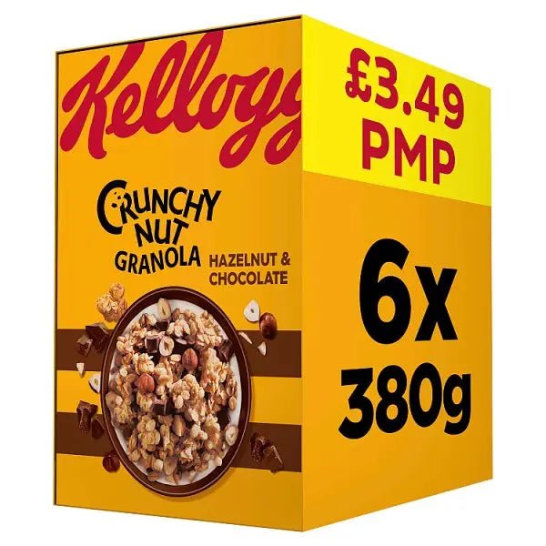 Kellogg's Hazelnut & Chocolate Crunchy Nut Granola 6x380g (Case of 6)