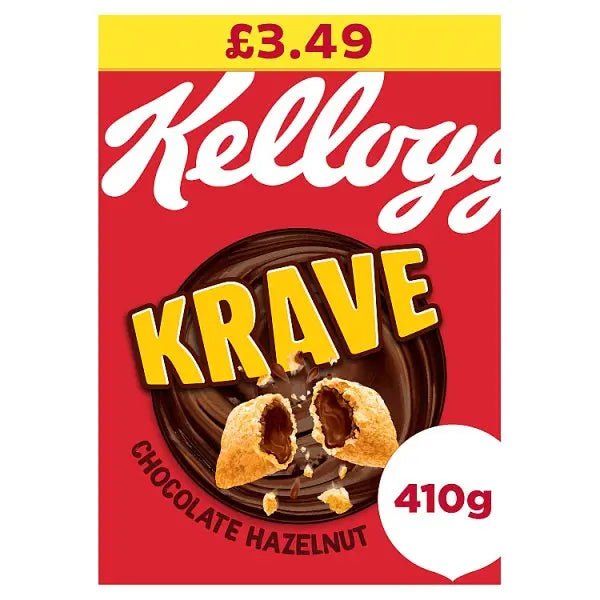 Kellogg's Krave Chocolate Hazelnut Breakfast Cereal 6 x 410g (Case of 6)