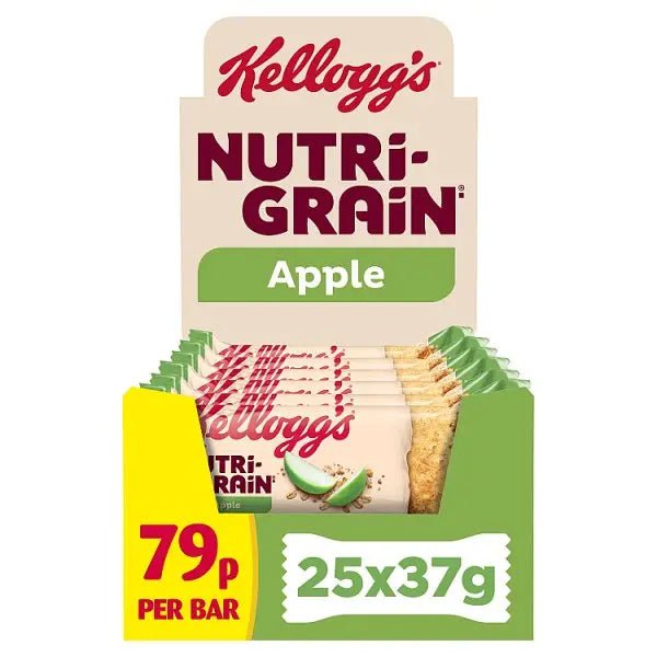 Kellogg's Nutri-grain Apple Snack Bar 25 x 37g (Case of 25)