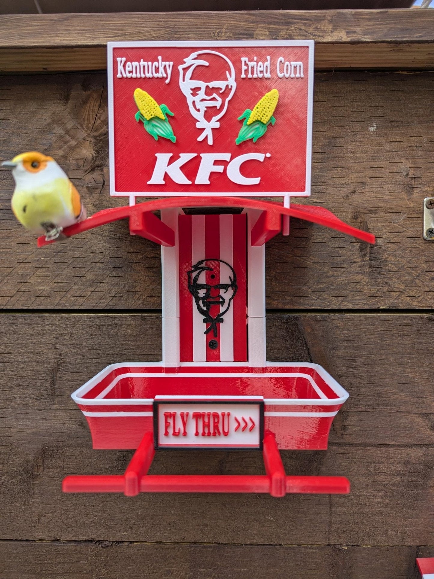 KFC Garden Bird Feeding Station - Garden bird seed feeder - quirky outdoor Decor - Wild Bird Food table