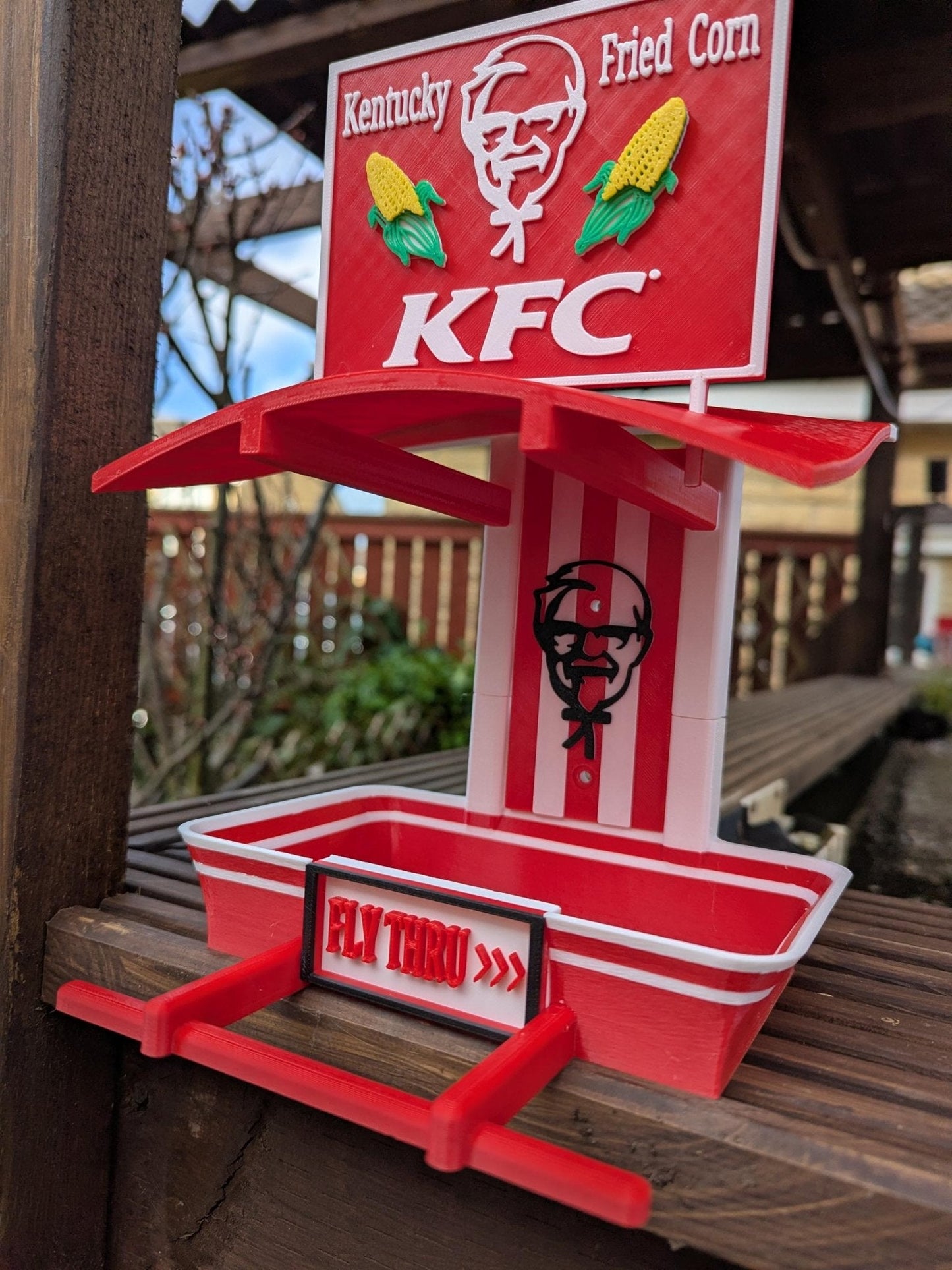 KFC Garden Bird Feeding Station - Garden bird seed feeder - quirky outdoor Decor - Wild Bird Food table