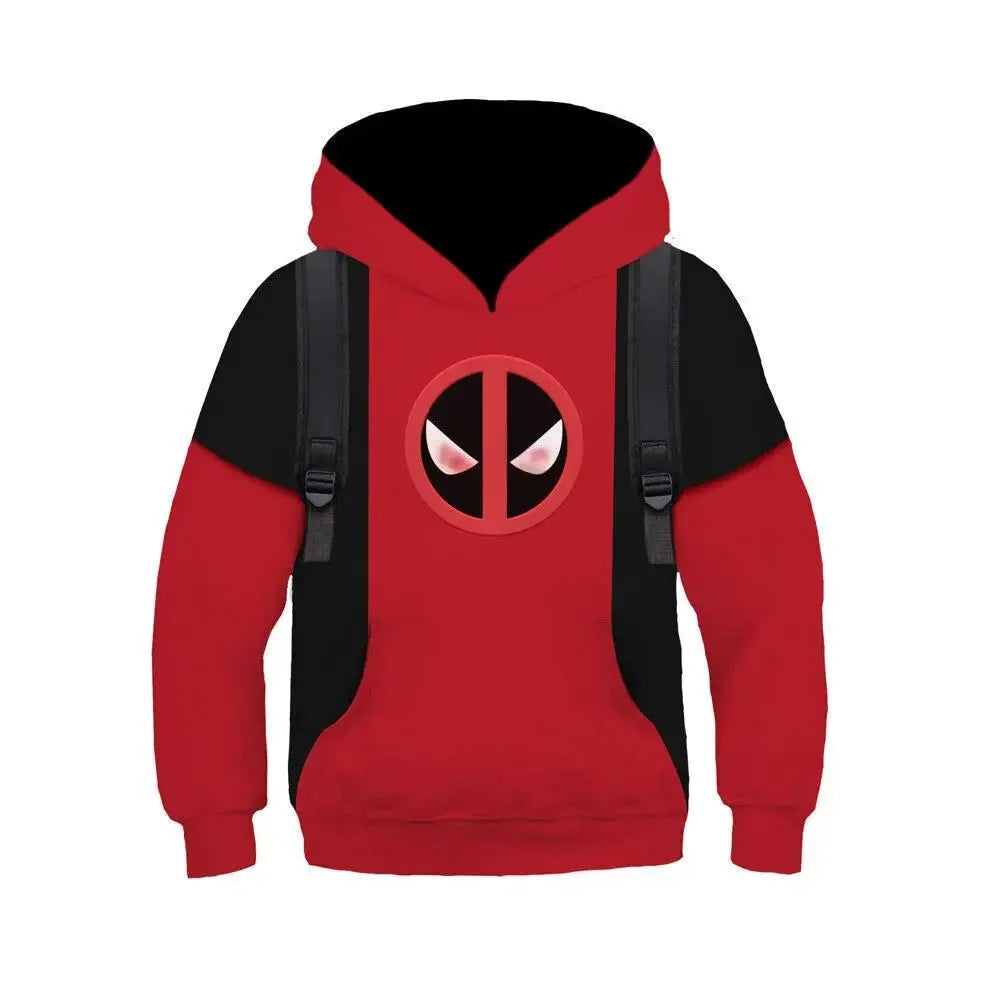Kids Deadpool Cosplay Boys Hoodie Pullover Sweaters Christmas Sweatshirt Kidpool