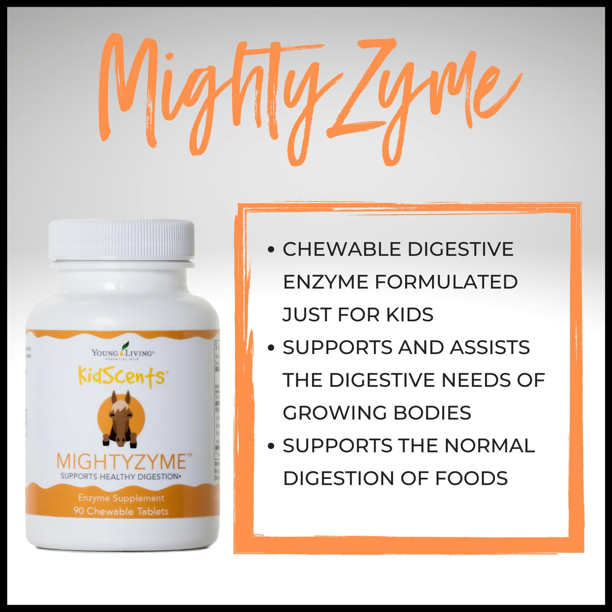 KidScents MightyZyme Chewable Tablets 90 ct | Children's Digestive Enzyme Supplement