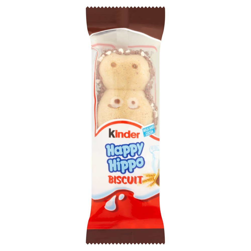 Kinder Happy Hippo Chocolate Cocoa Filling Biscuit, 20.7g (Box of 28)