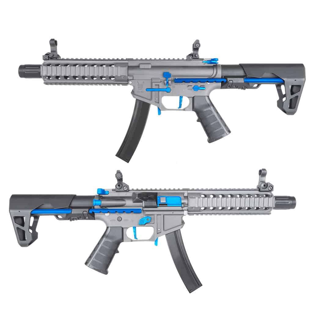 King Arms PDW 9mm SBR Long - Grey & Blue (Limited Edition)