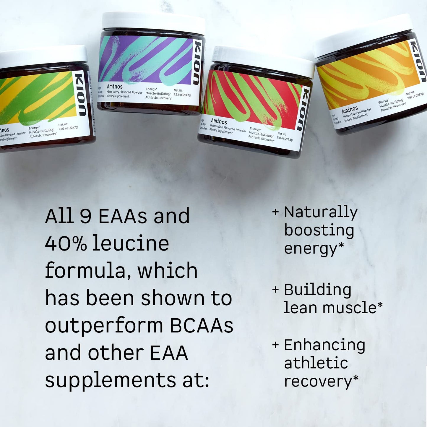 Kion Aminos – Essential Amino Acids Powder for Energy and Recovery (30 Servings) – Mixed Berry