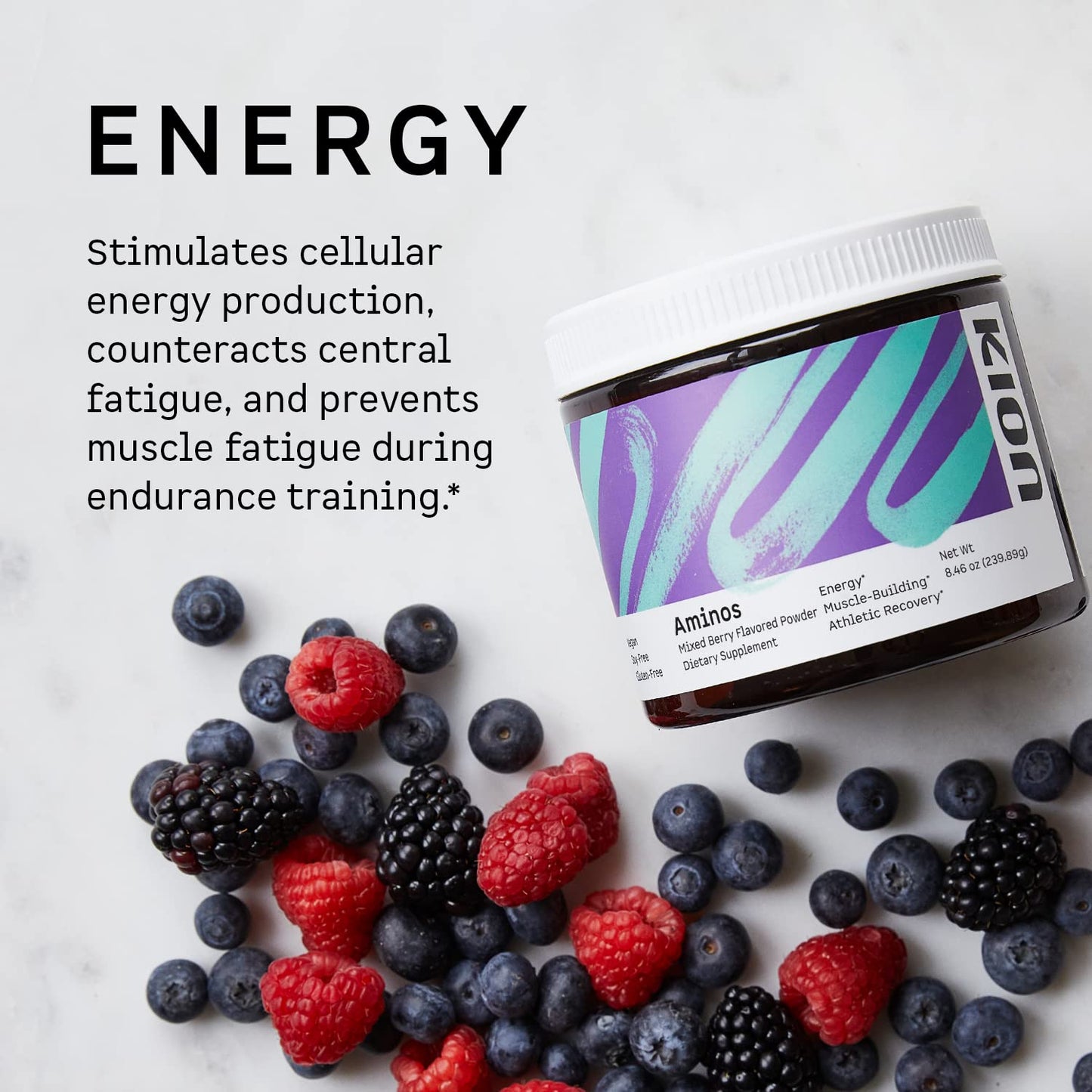 Kion Aminos – Essential Amino Acids Powder for Energy and Recovery (30 Servings) – Mixed Berry