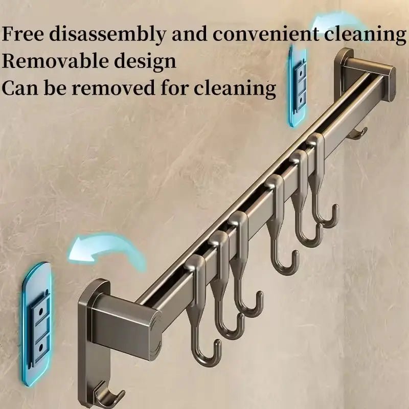 Kitchen Hook Punch-free Hanging Rod Spovel Hanger Row Hook Multifunctional Wall-mounted Storage Knife Holder