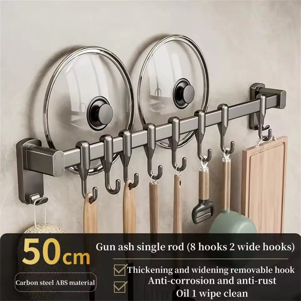 Kitchen Hook Punch-free Hanging Rod Spovel Hanger Row Hook Multifunctional Wall-mounted Storage Knife Holder