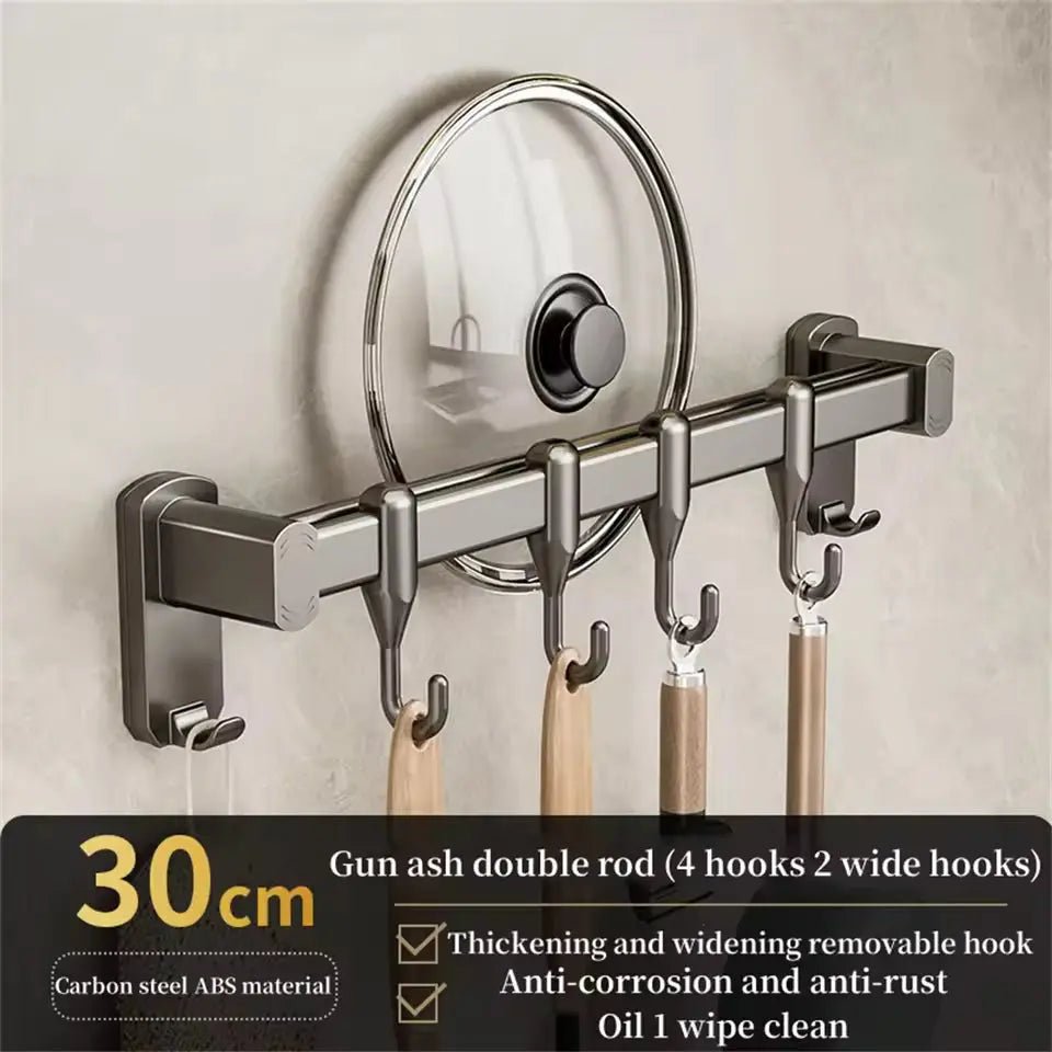 Kitchen Hook Punch-free Hanging Rod Spovel Hanger Row Hook Multifunctional Wall-mounted Storage Knife Holder
