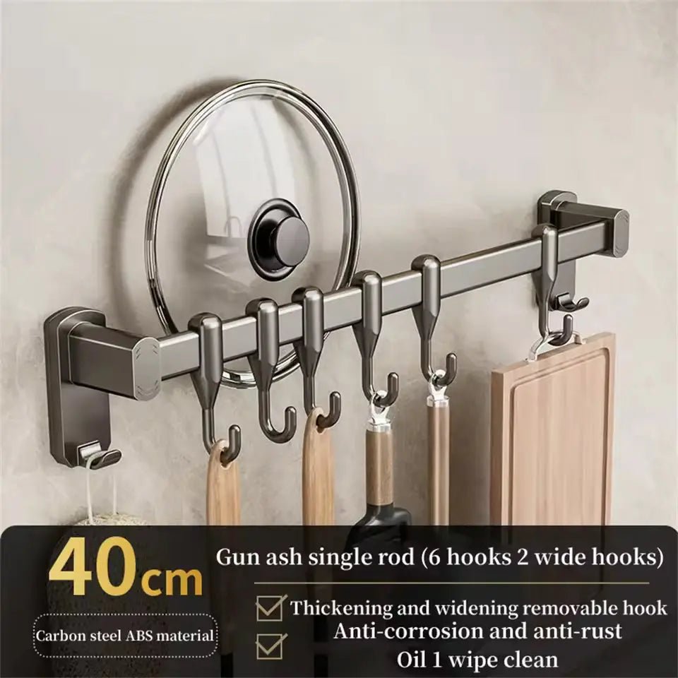 Kitchen Hook Punch-free Hanging Rod Spovel Hanger Row Hook Multifunctional Wall-mounted Storage Knife Holder
