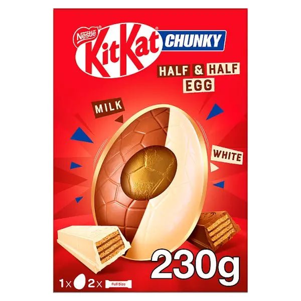 KitKat Chunky Milk & White Chocolate Giant Easter Egg 230g (Case of 4)