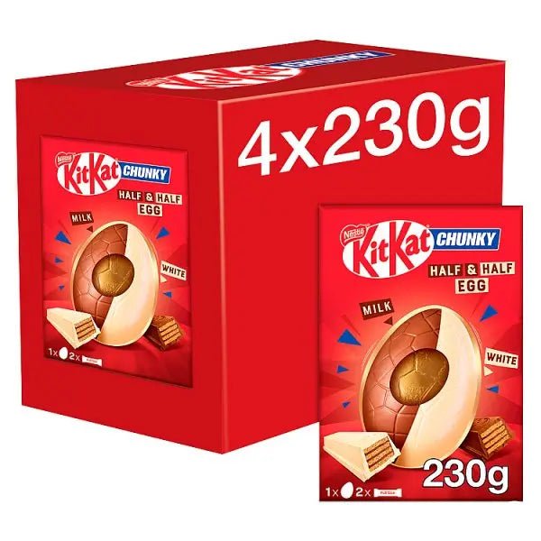 KitKat Chunky Milk & White Chocolate Giant Easter Egg 230g (Case of 4)