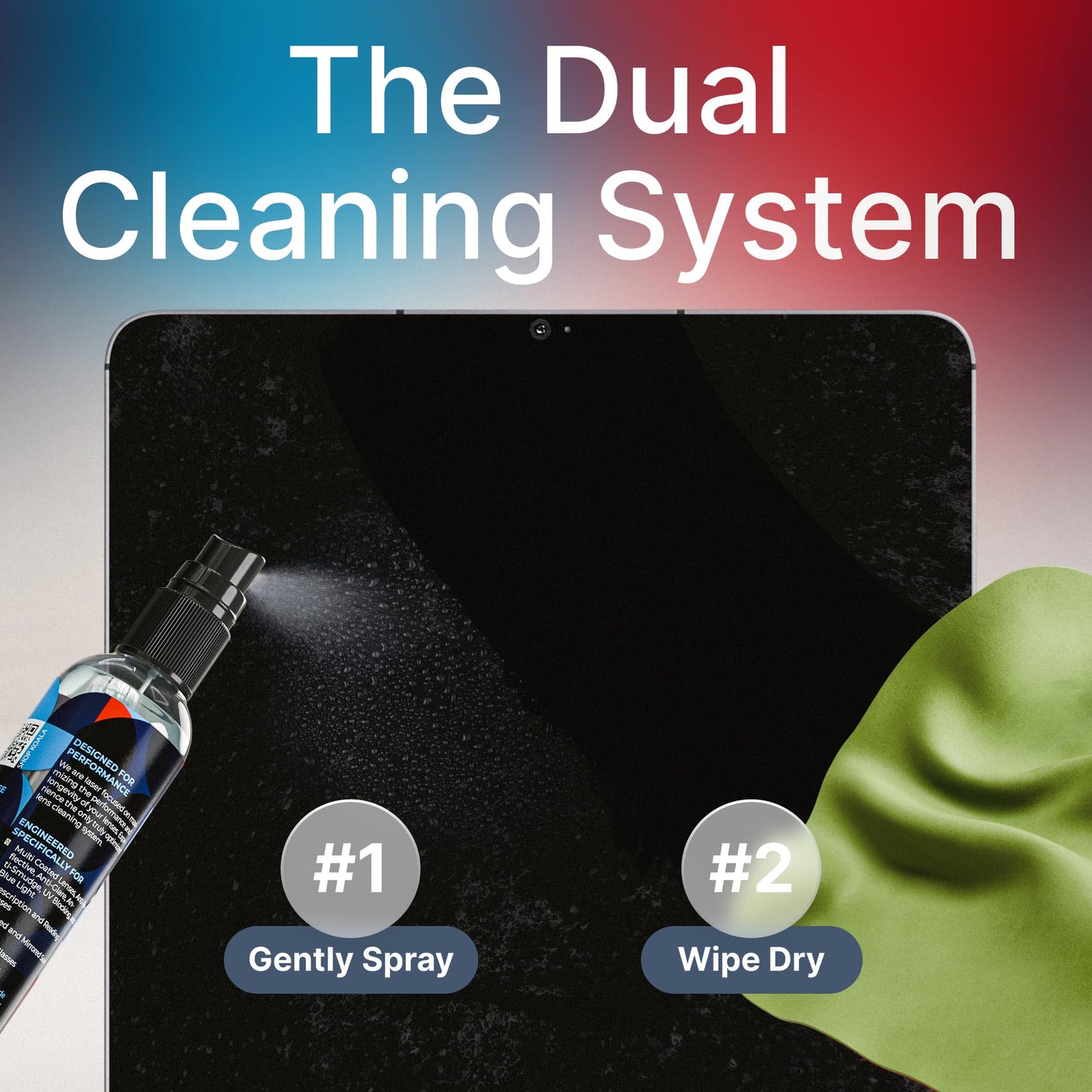 Koala Eyeglass Lens Cleaner Spray Kit | 4 Piece Set – 2x Cleaner Bottles + 2x Microfiber Cloths | Made in USA