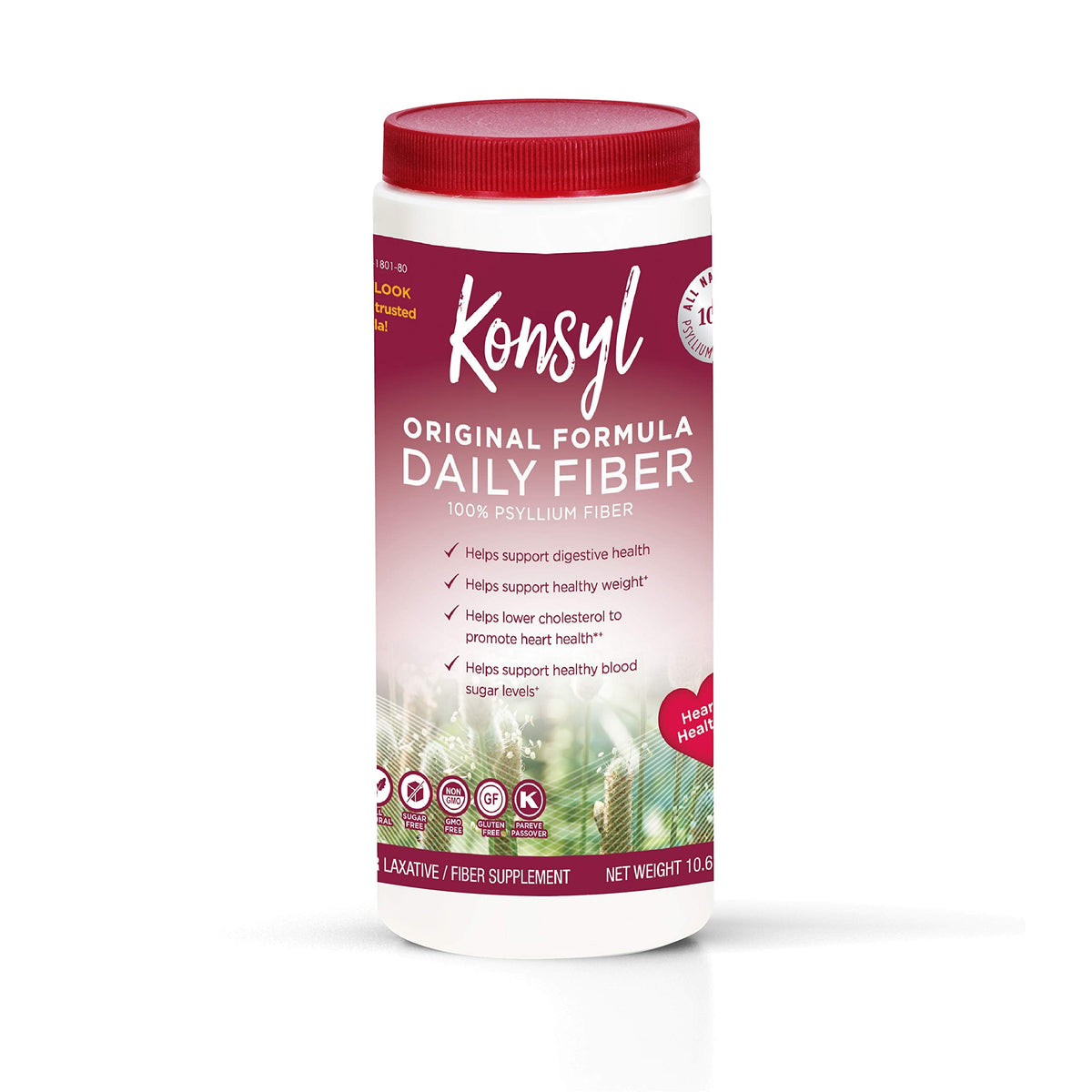 KONSYL PHARMACEUTICALS Original Formula 100% Psyllium Fiber – 10.6 oz Powder