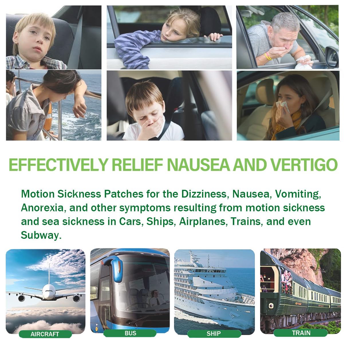 KUNHAOH Motion Sickness Patches (2026 New) - Non-Drowsy, 24 Count