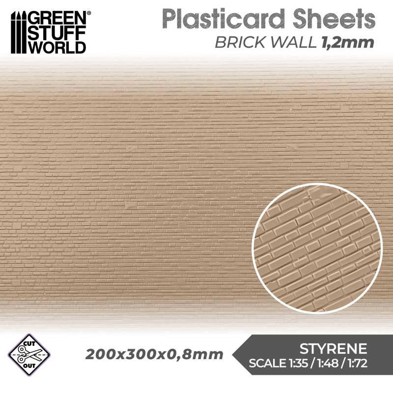 Textured ABS Plasticard Sheet - Brick Wall (1.2mm) | Green Stuff World
