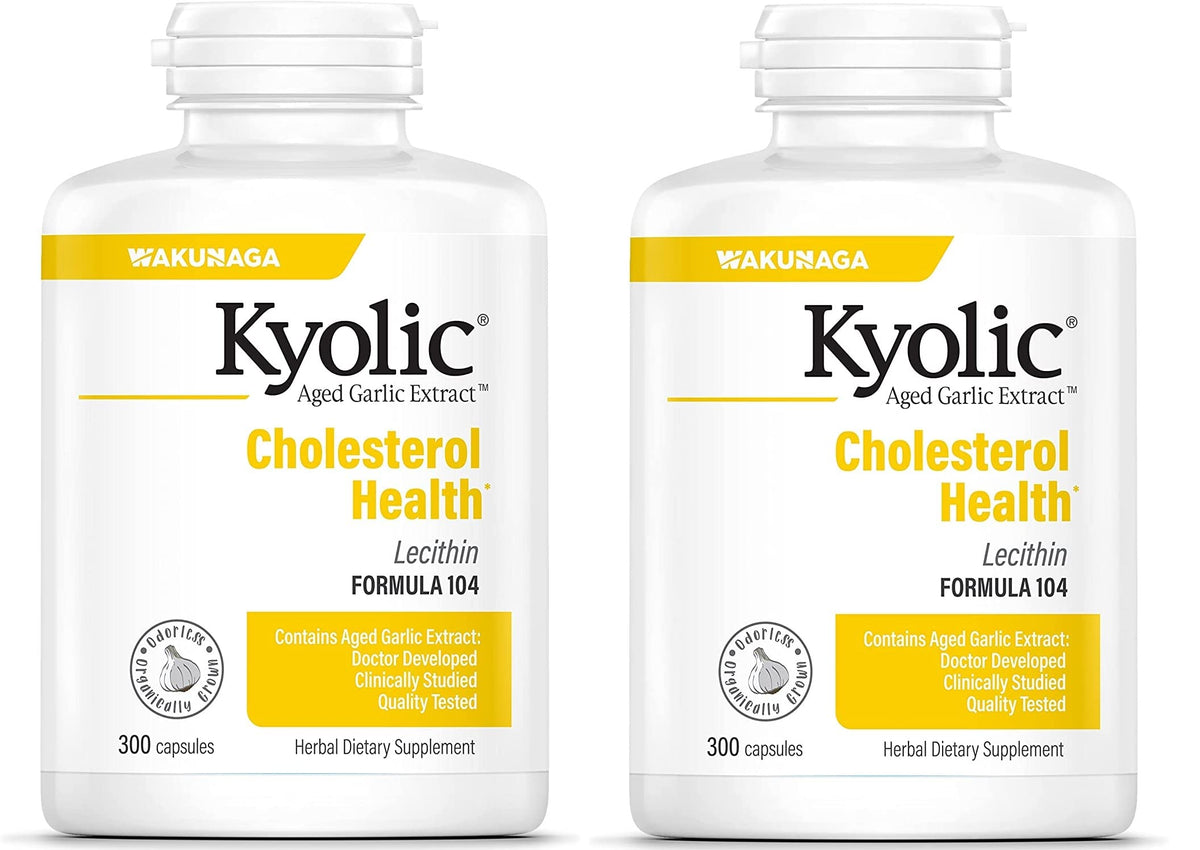 Kyolic #104 Garlic Extract With Lecithin 300-cap Two-Pack | Aged Garlic Extract Kyolic Formula 104