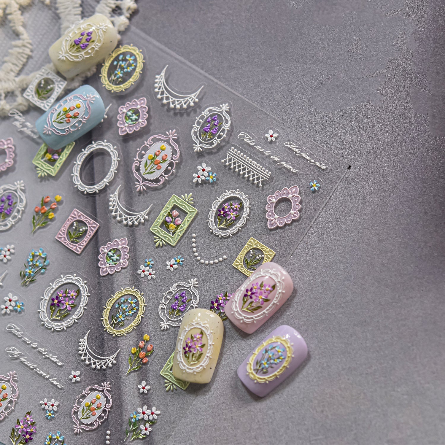 Hello Claws | Lace And Flower Nail Deco Sticker