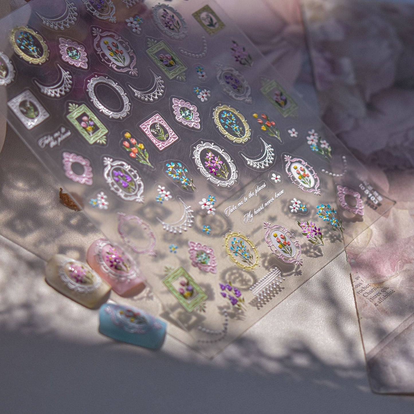 Hello Claws | Lace And Flower Nail Deco Sticker