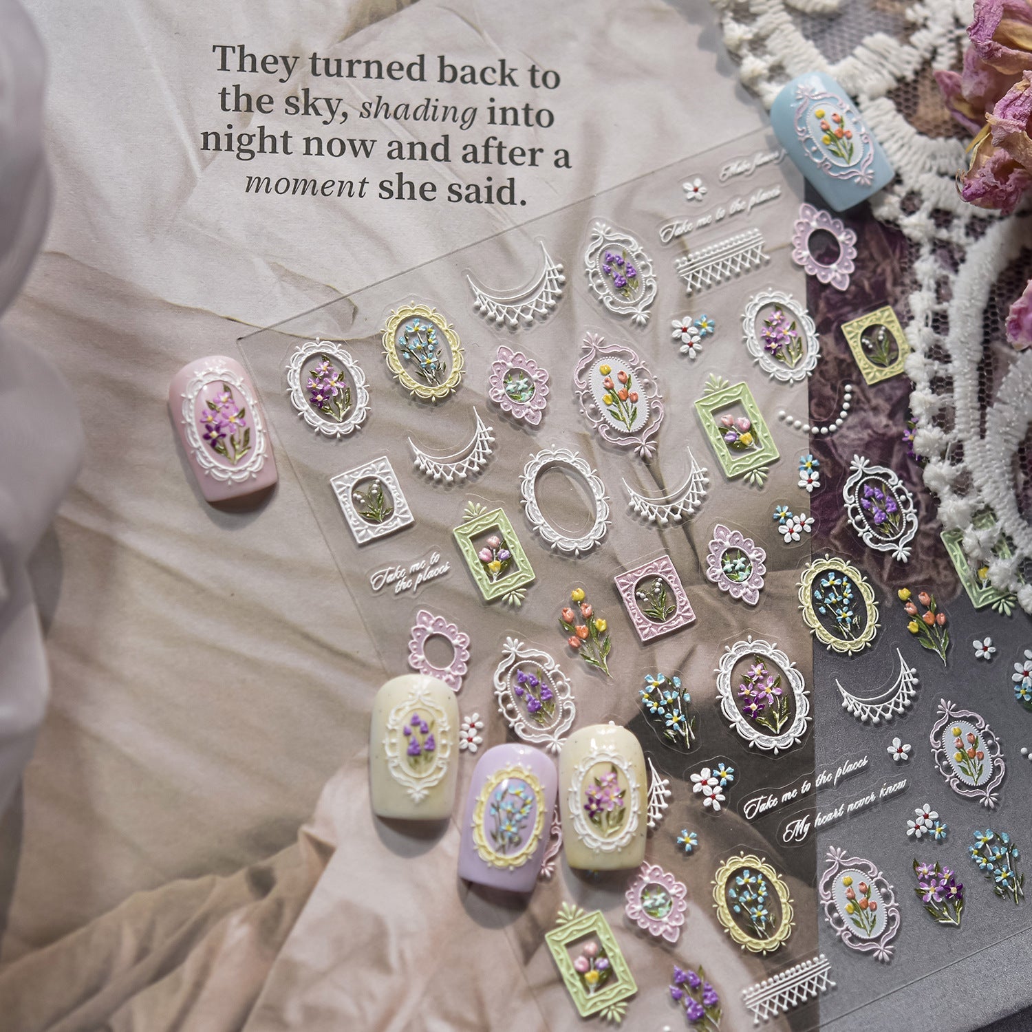 Hello Claws | Lace And Flower Nail Deco Sticker