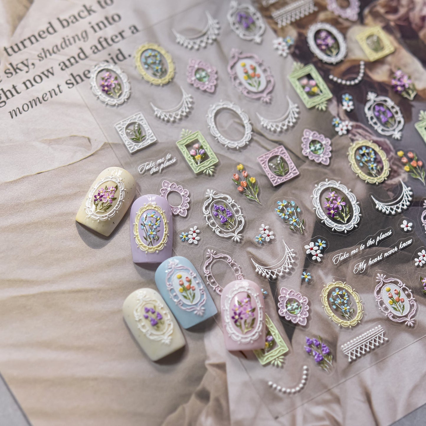 Hello Claws | Lace And Flower Nail Deco Sticker