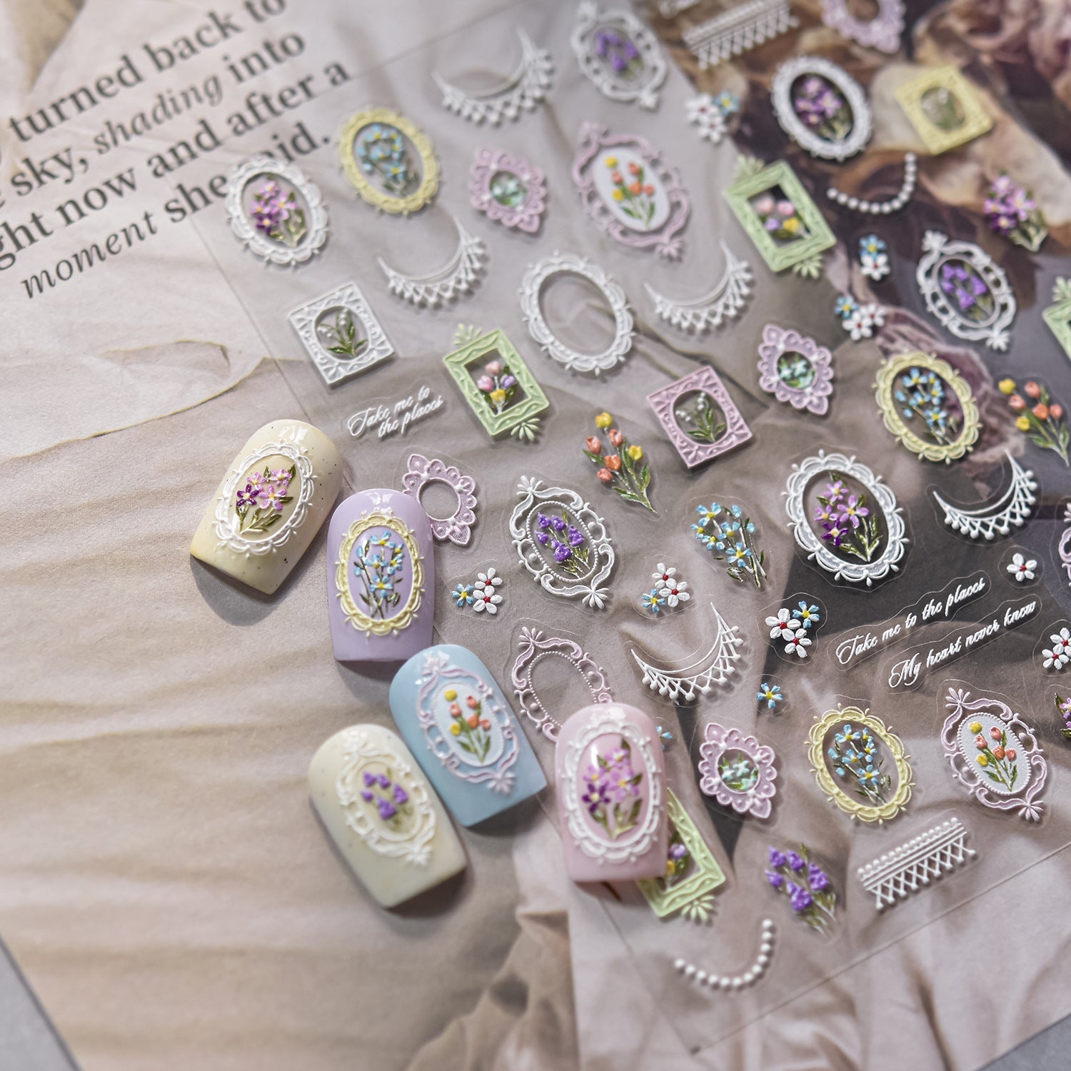 Hello Claws | Lace And Flower Nail Deco Sticker