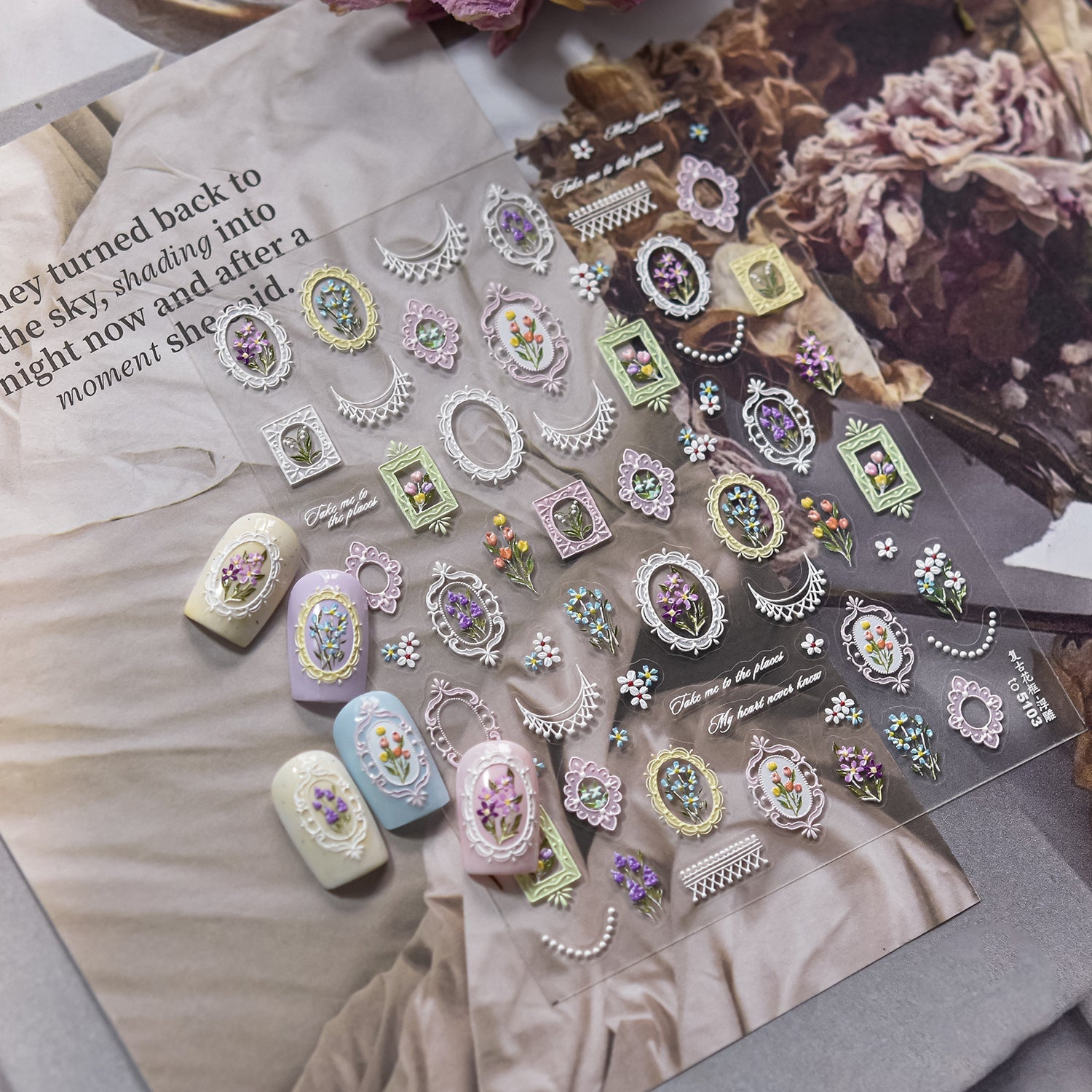 Hello Claws | Lace And Flower Nail Deco Sticker