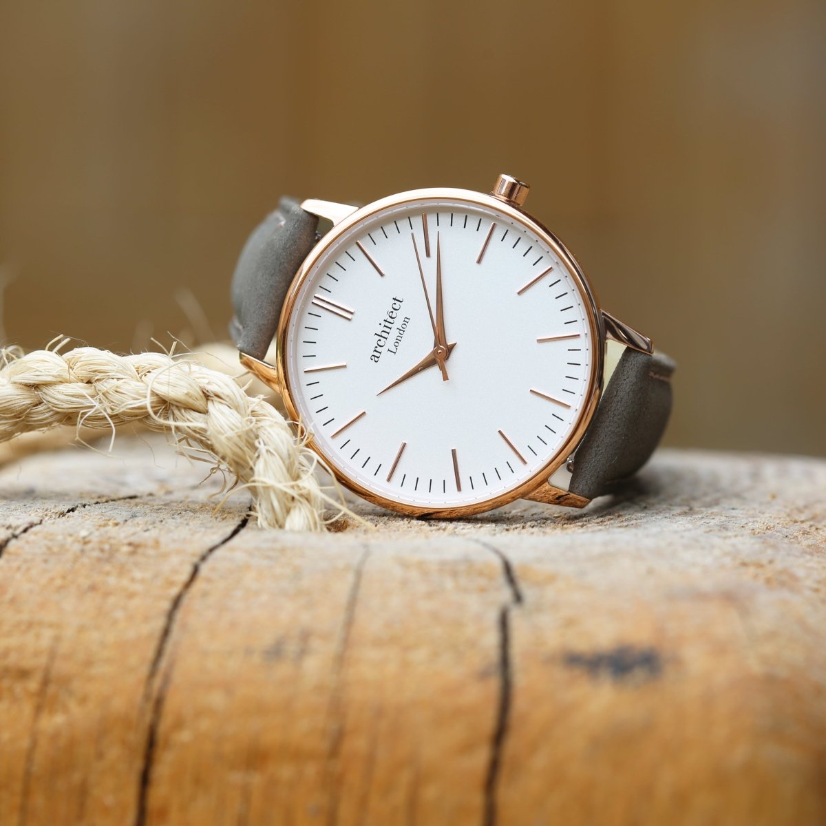 Ladies Archiect Blanc - Handwriting Engraving, Light Grey Strap